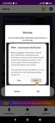 Smartwatch Notificator android App screenshot 1